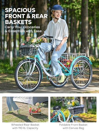 Image of VIRIBUS Adult Tricycle, Adult Electric Tricycle for Women