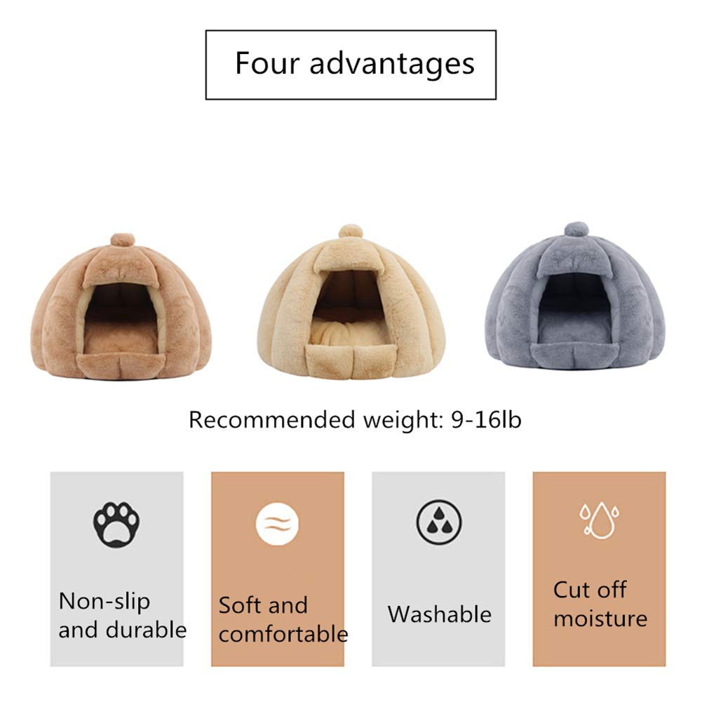 Igloo Gatto Cucce per Cani da Interno Cuccia Gatto Chiusa Soffice Casetta Gatto for Donner Un Sentiment De sécurité Assez De Sommeil Grey