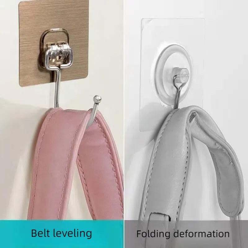 Image of 10 PCS Heavy Duty Self Adhesive Wall Hooks - Large Waterproof Wall Hooks for Hanging | Rustproof Stainless Steel Stickers for Kitchen, Bathroom, Home & Office