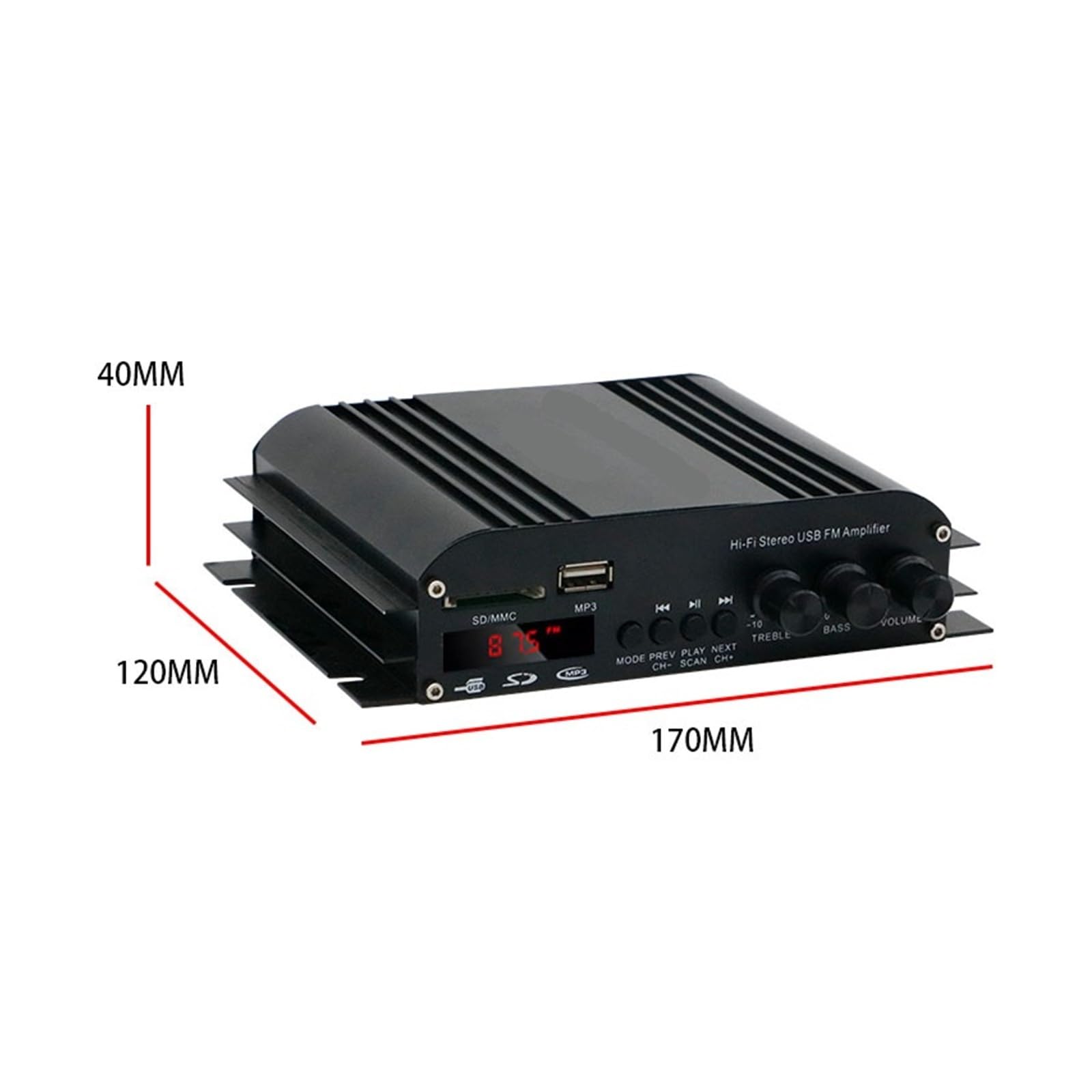 Amplificatori audio S-269 Amplificatore digitale Bluetooth HiFi stereo a 4 canali AMP FM USB Telecomando Per l'home cinema