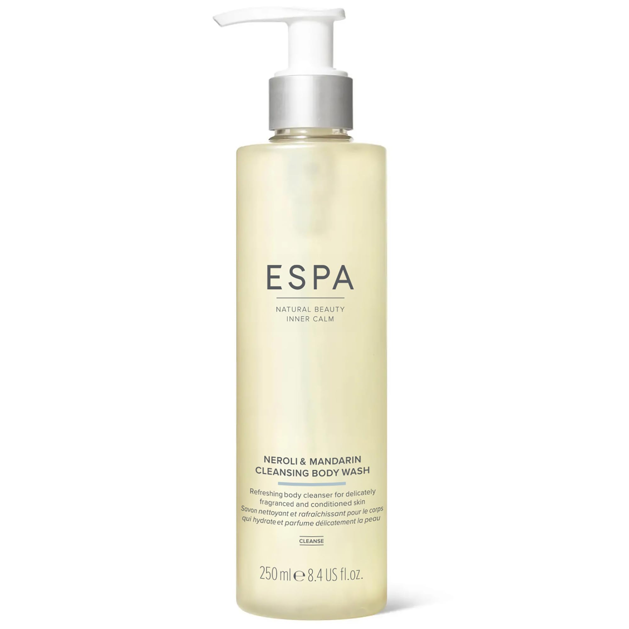 ESPA Neroli & Mandarin Cleansing Body Wash 250ml | Uplifting Aromatic Shower Gel with Essential Oils, Energising Luxury Body Cleanser for Soft, Refreshed Skin