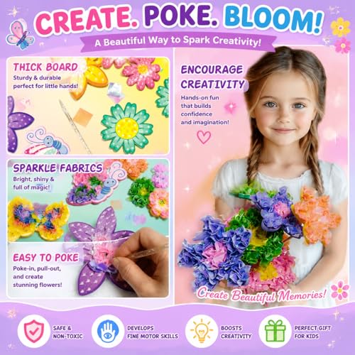 Kit bricolage bouquet de fleurs activité manuelle propre sans colle