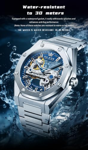 Image of OLEVS Automatic Watch for Men Self Winding Mechanical Luxury Business Stainless Steel Multi Calendar Waterproof Luminous Wrist Watches