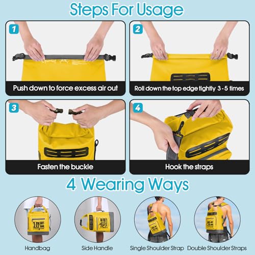 Image of MORXPLOR Dry Bag Waterproof,5L /10L /20L /30L /40L /55L Roll Top Dry Bag Backpack with WaterProof Phone Case for Swim,Kayak
