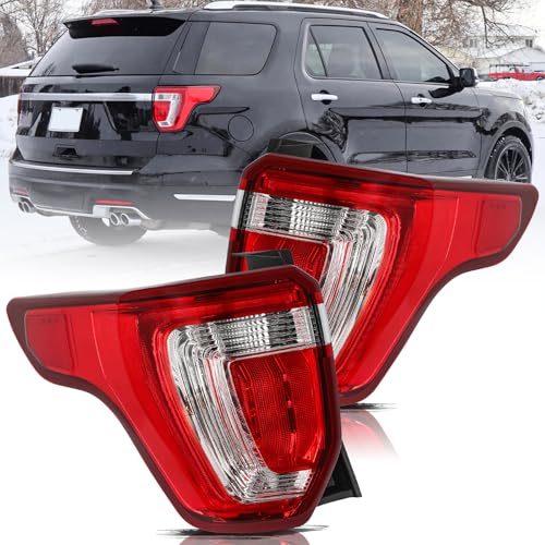 Image of Aosky LED Tail Light Assembly Compatible with 2016-2019 Ford Exlporer Police Interceptor Rear Taillight Brake Signal Lamp with Bulbs (Pair)