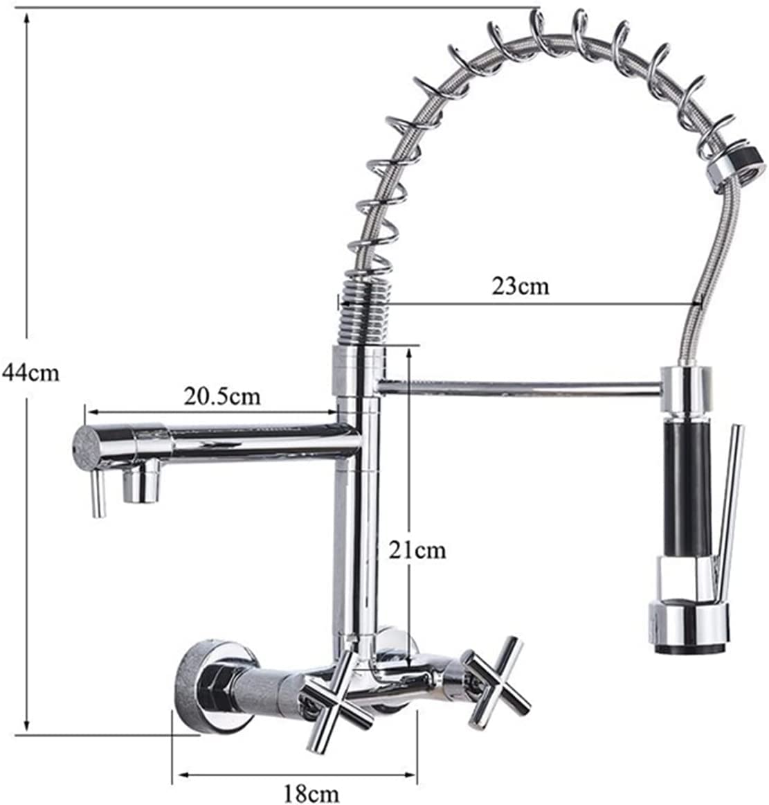 Chromowany mosiądz bateria kuchenna wyciągana podwójna wylewka bateria mieszająca ciepła i zimna woda bateria zlewozmywakowa obrotowa wylewka i stylowy design do nowoczesnych kuchni