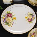 JYBNBBE Stoviglie in Ceramica Ceramica Stoviglie in Porcellana Cinese Ciotole e Piatti Ciotola Piatto Zuppa Castello Cucchiaio Cucina Occidentale Piatto da Bistecca Casuale Jingd,Ten Inches