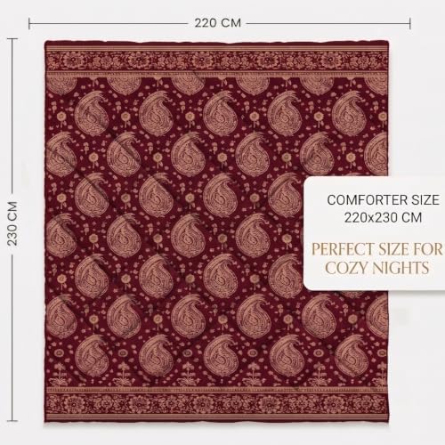 Image of BSB HOME 220 GSM Microfiber Comforter for Double Bed, Ultra Soft Quilted AC Comforter, Lightweight All Season Blanket, Breathable, Durable & Skin Friendly, 86 x 90 Inches (220 x 230 cm) - Maroon