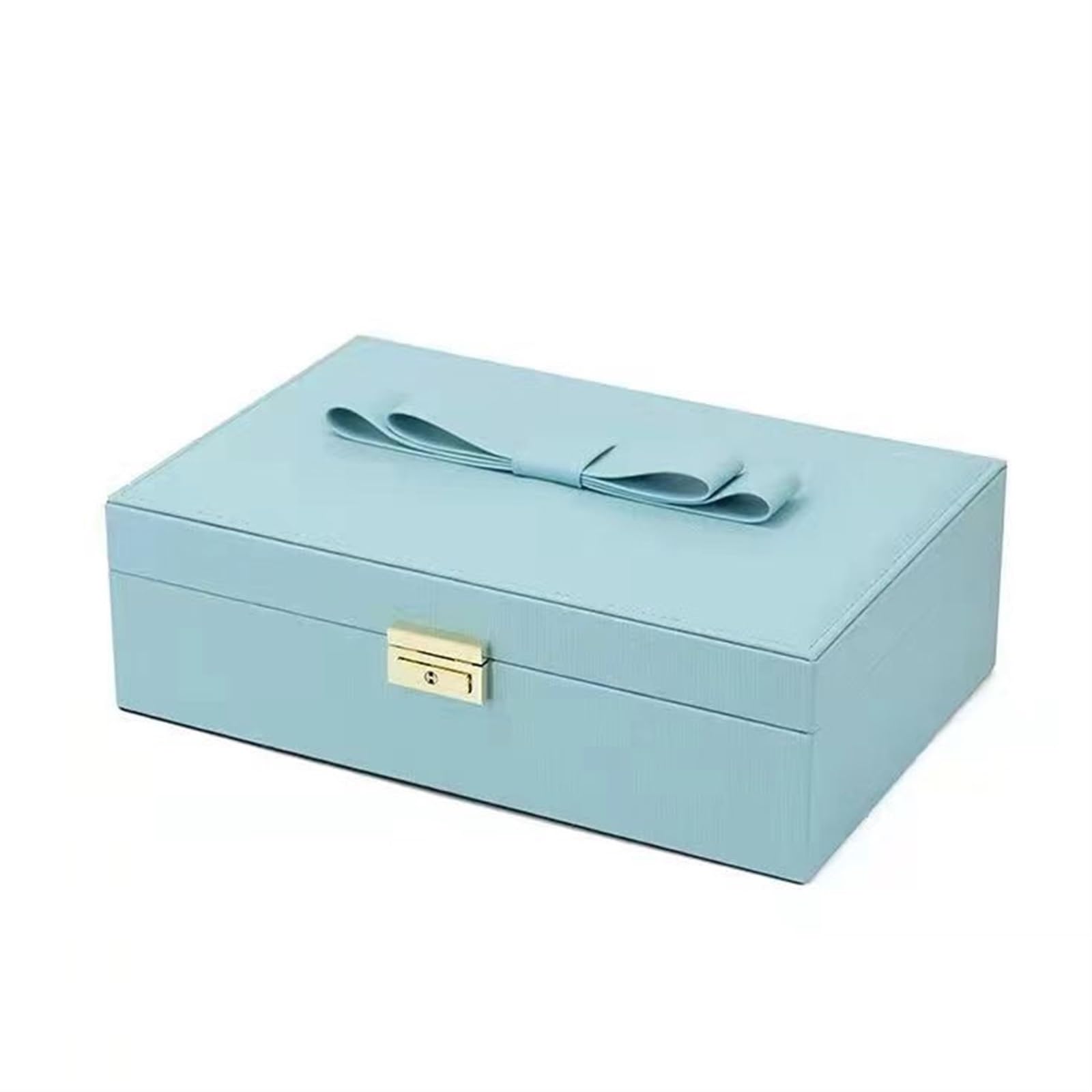 Portagioie Organizzatore di gioielli Due strati Organizzatore di gioielli in pelle PU Collana Anello Organizzatore di orecchini Portagioie Organizzatore di trucco ( Color : Azul , Size : 30*29.7*9.5cm