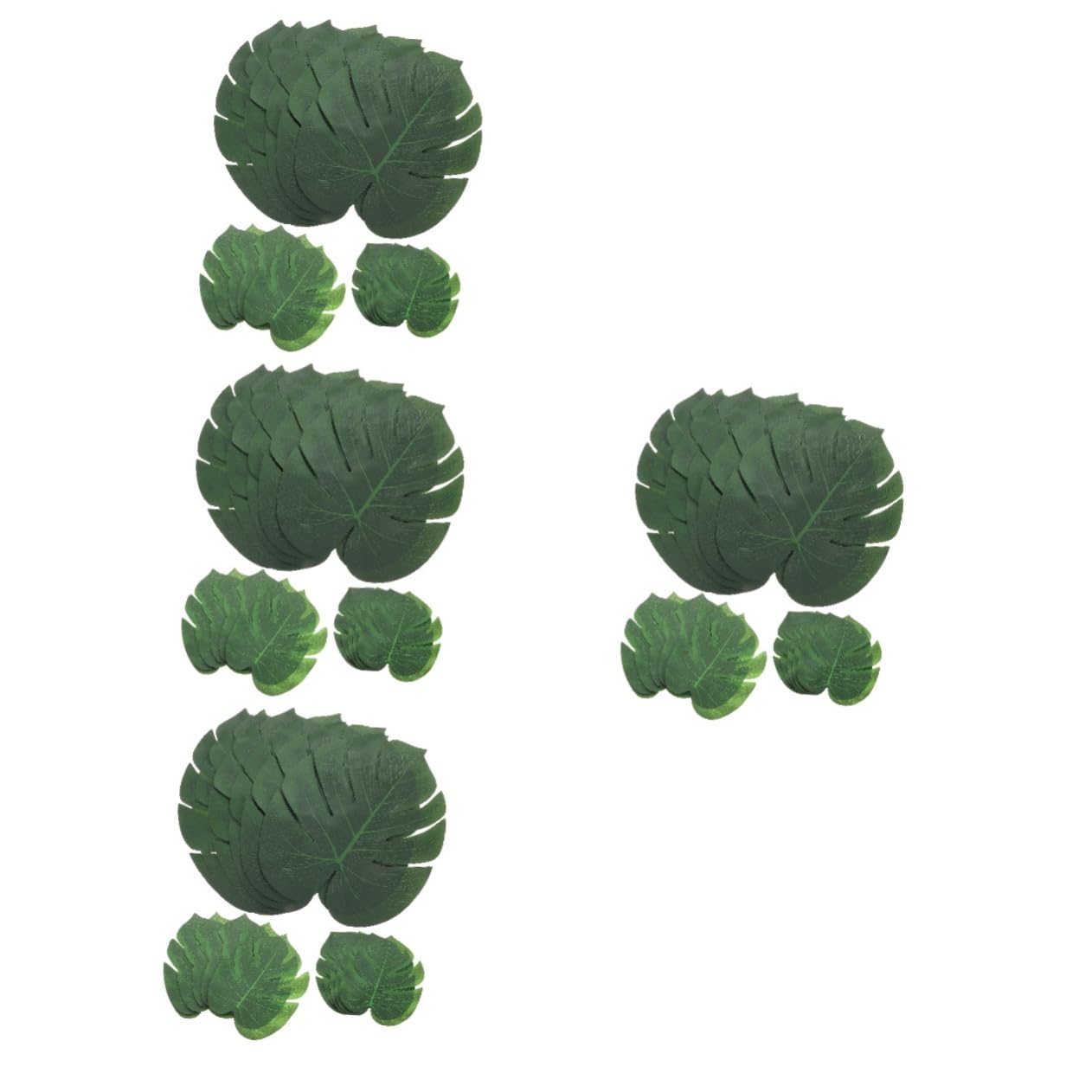 Décorations de fête en feuilles de palmier avec bande green artificielle pour dîner exotique