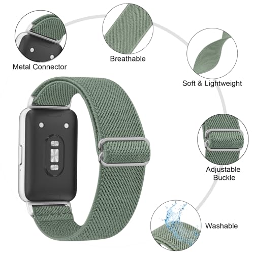 Image of Tobfit Nylon Strap for Samsung Galaxy Fit 3 (Watch Not Included), Flexible Premium Elastomer Nylon Adjustable Watch Band for Galaxy Fit3 2024 SM-R390 Men & Women