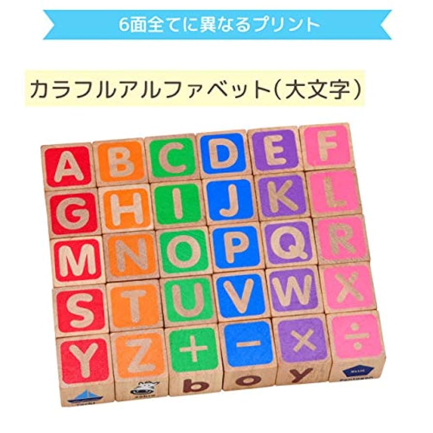 ★アルファベット 大文字 小文字 数字　木製ブロック Amazon | SainSmart Jr. 木製 ABC ブロック 40ピース