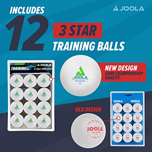 Image of JOOLA Training 3 Star Table Tennis Balls - 40+mm Regulation Bulk Ping Pong Balls for Competition and Recreational Play - Fun as a Cat Toy - Indoor and Outdoor Compatible