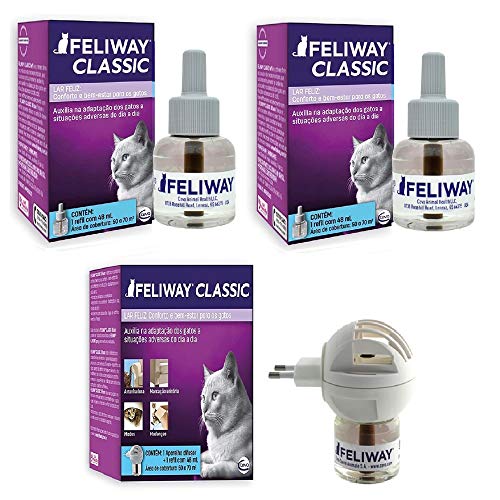 Combo Feliway Classic 1un Difusor com refil + 2un Refil 48ml Extra