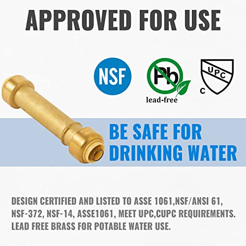 SUNGATOR 6-Pack 1/2 Inch Brass Push-to-Connect Check Valve - Lead-Free For PEX, Copper, CPVC Pipes