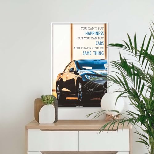 Image of ArtinKart- Car Happiness Poster, Car Posters for Wall, For Room, Posters for Boys Room, Supercar Poster (Paper, 12X18 Inches, Unframed)