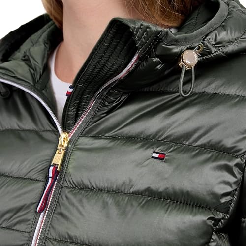 Tommy Hilfiger Women's Puffer Jacket, Lightweight Packable Jacket With Hood & Bag, Olive, Medium by Tommy Hilfiger - Used condition - Image 4