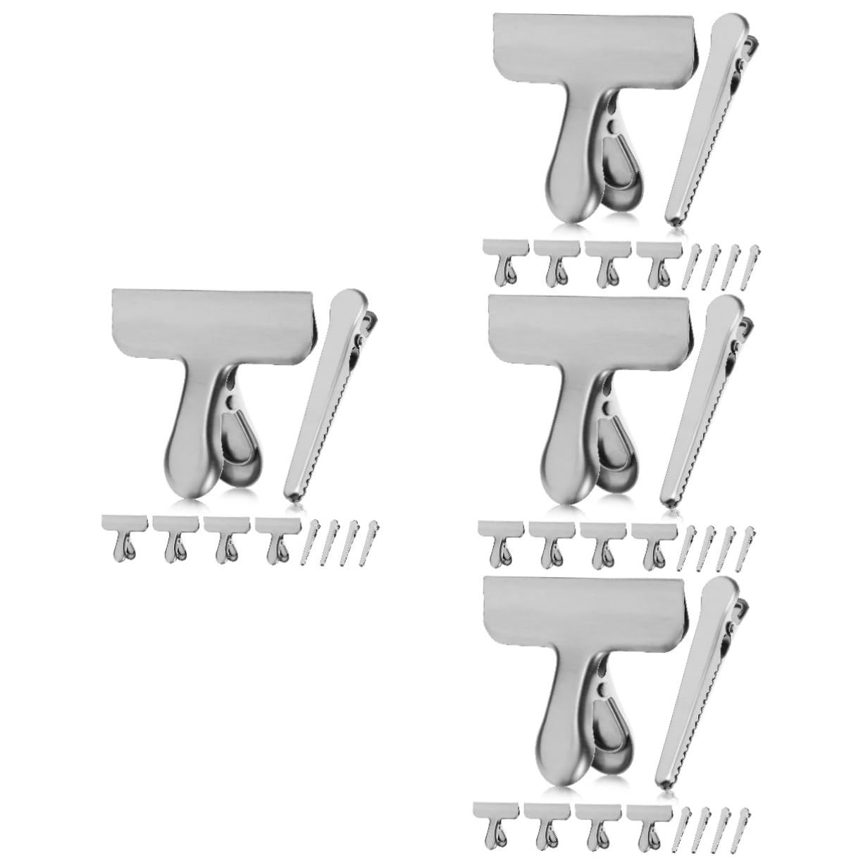 Tofficu 4 Sätze Teiliges Bag Clips Für Snacks Und Lebensmittel Starke Versiegelung Mit Zwei Clipgrößen Langlebig Und Rostfrei Einsetzbar Als Verschlussclips Für Beutel Und 10 Stück * 4