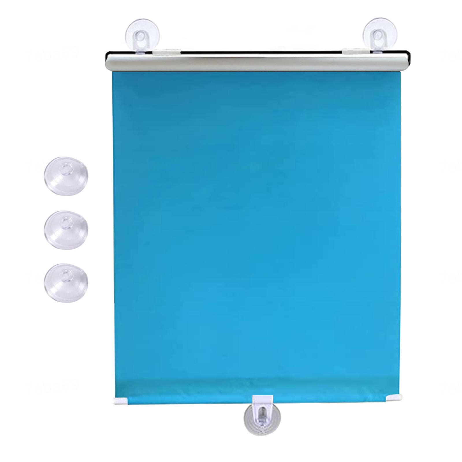 Kgudys Blue Blackout Roller Blinds With Suction Cups,Adjustable Blinds,Portable Retractable Roller Shades,Temporary Blinds,For Bathroom,Kitchen,Living Room,30/45/50/68/75Cm,-60X125cm/24X49in