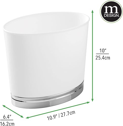 Miniatura 4 de mDesign - Cubo de basura tamaño pequeño ovalado diseño de cubo de basura