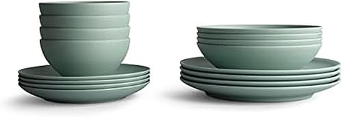 Year & Day Juego de vajilla derivada de plantas de 16 piezas para exteriores, juego de platos para 4