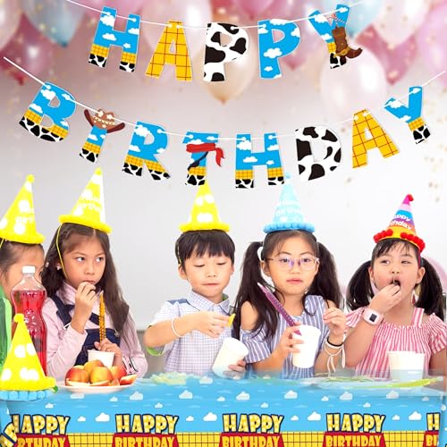 Image of Toy‑Inspired inchHappy Birthday inch Game Story Banner - Cute Cartoon‑Theme Party Decoration Supplies for Kids & Adults