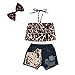 Produktbild Moneycom Toddler Kinder Baby Girls Leopard Weste Pailletten Denim Shorts Sommer Outfits Gelb Gr. 2-3 Jahre, gelb