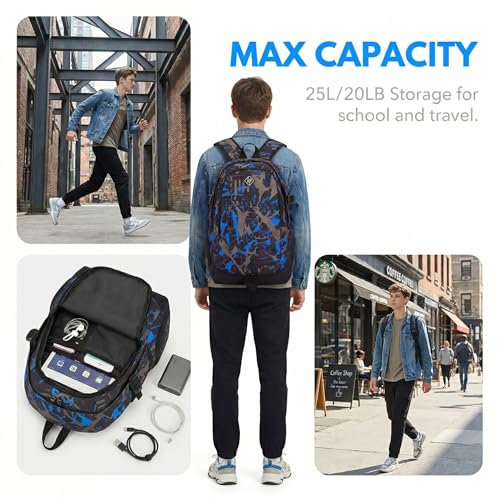 Image of rickyh style School Backpack Travel Bag for Men & Women Lightweight College Back Pack with Laptop Compartmen