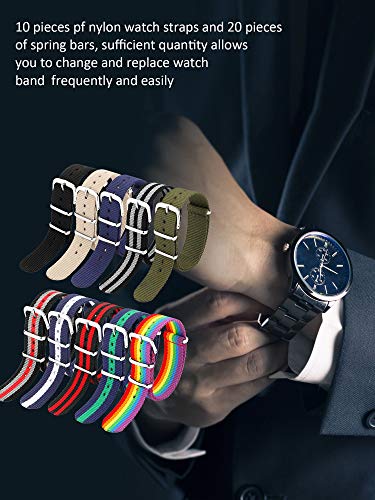 Meekoo MEEKOO-WATCH STRAPS-01 10 Pieces Nylon Watch Strap Military Replacement Watch Band With Stainless Steel Buckle For Men And Women'S Watch Band Replacing thumb #5
