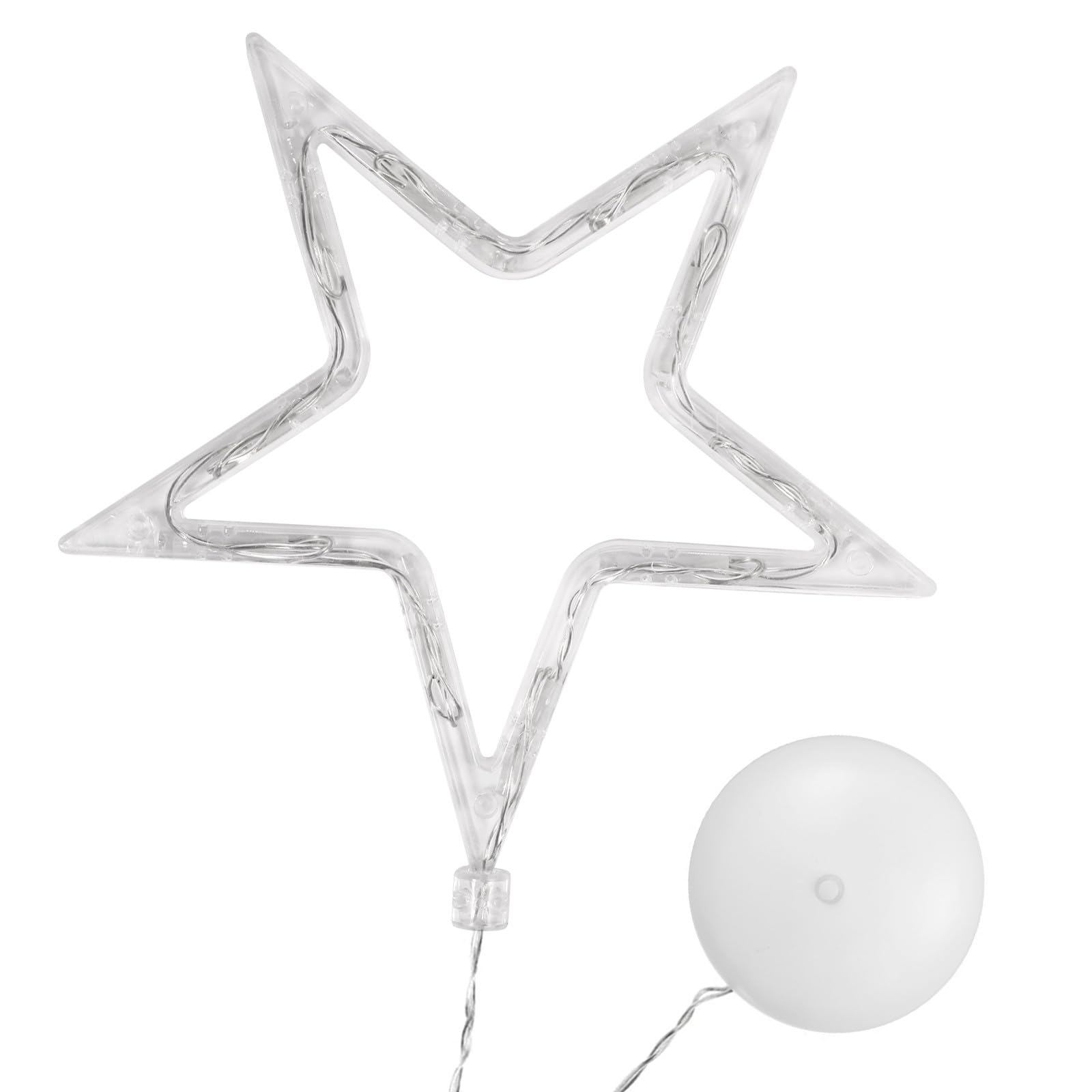 minkissy 1pc Christmas Window Lights 10 Led Hanging Star Light with Suction Cup Battery Operated Star Lamp Christmas Decorations for Wedding, Xmas Party, Indoor Outdoor Window
