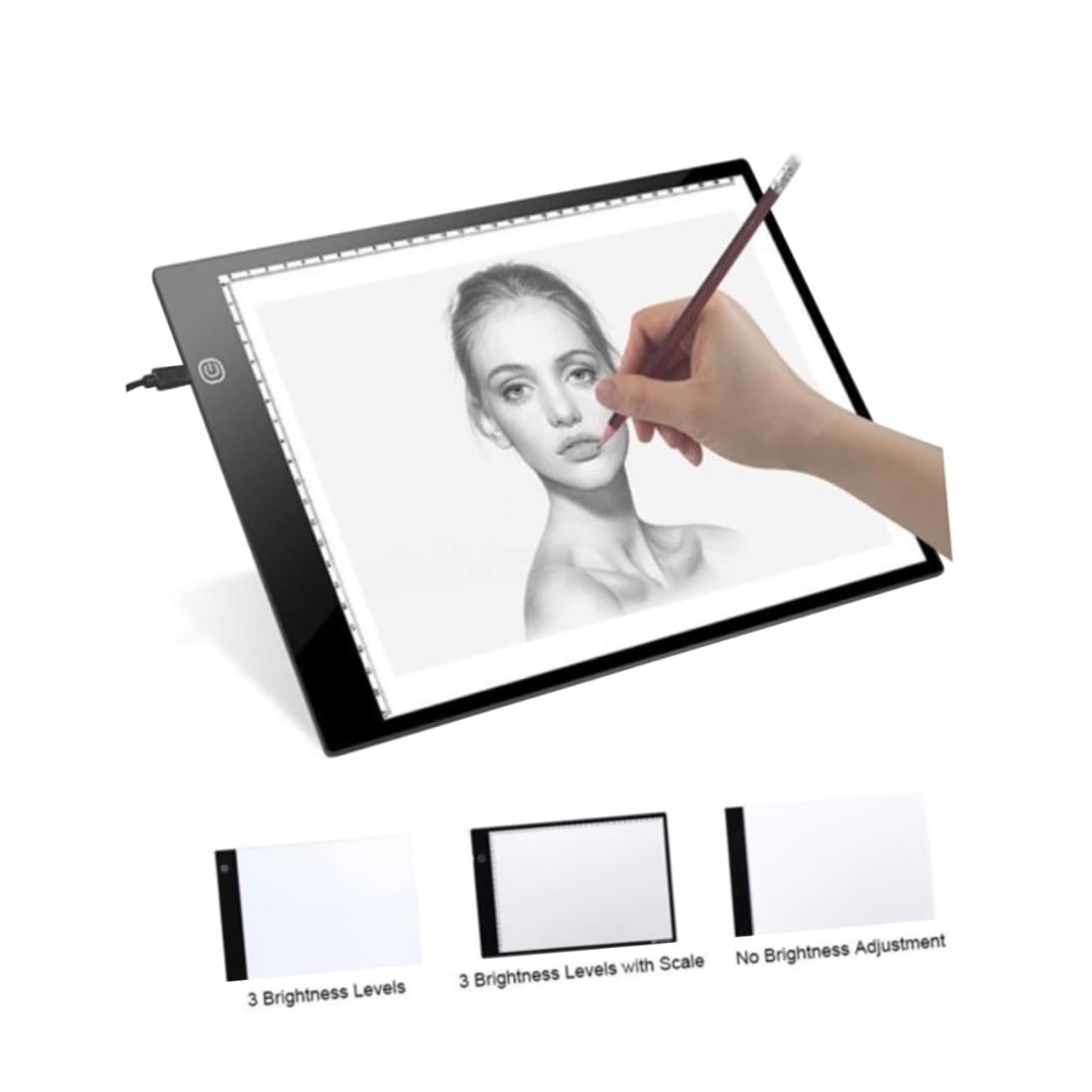 Boîte Lumineuse de Traçage A4 LED Ultra Fine Luminosité Réglable 3 Niveaux