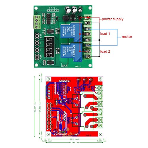 Module YYB-5 12V 24V relais de temporisation cycle commande moteur - 5