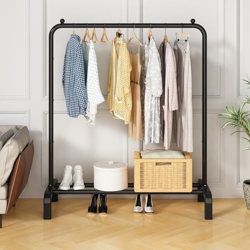 UDEAR Clothing Rack Portable Single Rod Garment Rack Multi-Functional Hanger for Bedroom,Black by UDEAR - Image 4