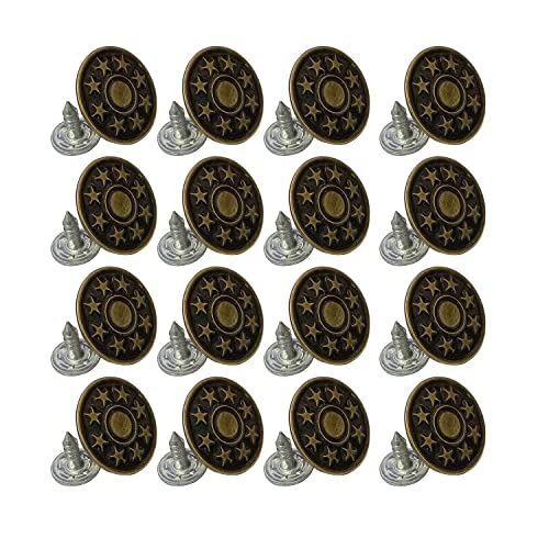 Boutons en bronze vieilli avec étoiles pour réparer et personnaliser les jeans usés