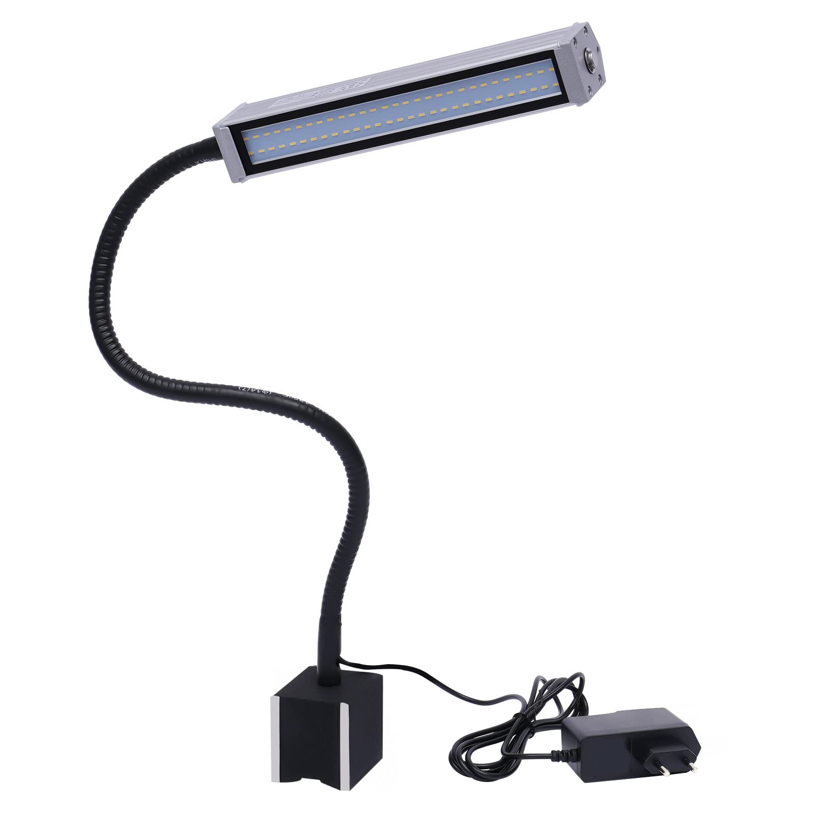 10W Maschinenlampe - Magnetfuß Magnetische 60 LED-Perlen Drehmaschine Lampe Flexibel Wasserdicht Arm Licht für Handwerk, Werkbank, 360° Willkürliches Biegen, Schwarz, Aluminium