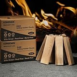 CONSDAN Oak Pizza Oven Wood Chips - Natural BBQ Smoker Blocks for Meat (24 LBS)