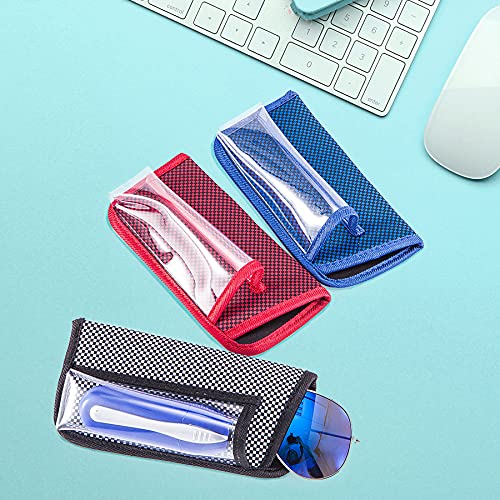 Image of TRIUMPH VISION Reading Glasses Pouch Eyeglass Sleeve Soft Case Slim 3 Pack | Alternative to Bulky Case Lightweight，Neoprene Lined Padded Protect Optical lens Slip in, Cute Pattern Portable for Daily Use