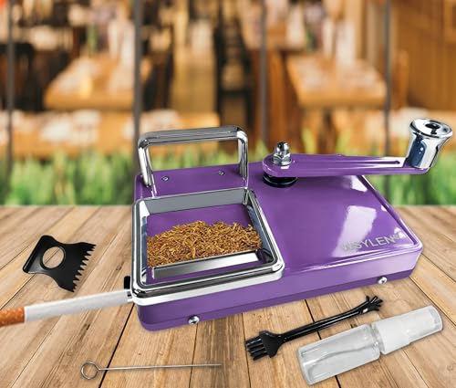 Image of Cigarette Rolling Machine, with Storage Groove, Manual Dual-Track Upgrade Cigarette Machines, Suitable for 8.0 MM Diameter Size Cigarettes (80-100MM Lengths), Dark Purple