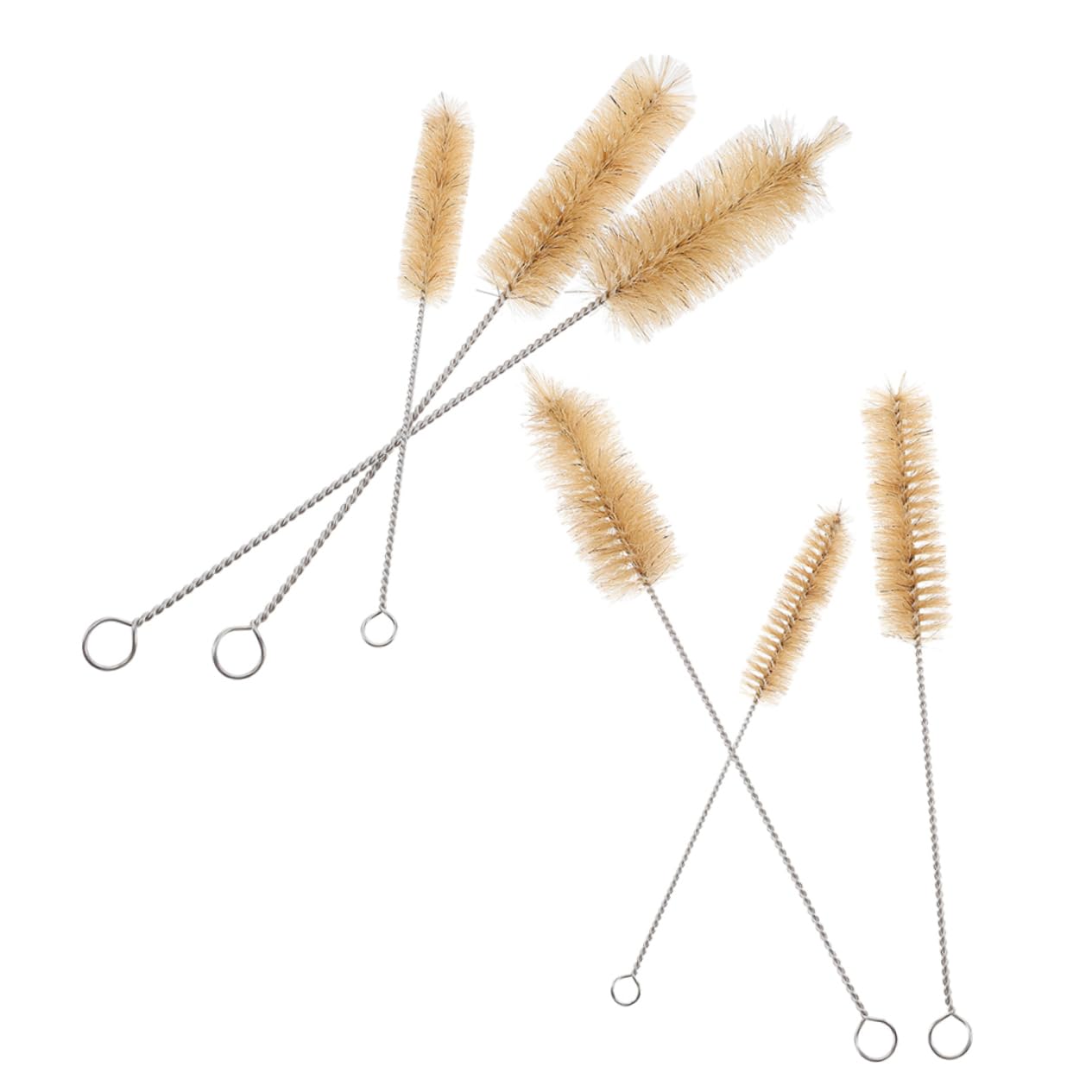 Unomor 6pcs Laboratory Cleaning Brush Tube Pipe Brush Tube Pipe Cleaners Brush Bottle Cleaning Brushes Test Tube Cleaning Brush Wire Tube Brush Test Tube Brushes Bristle Beige