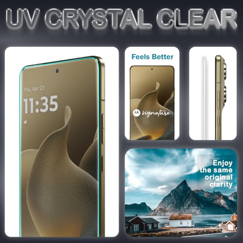 Image of FIRST MART Matte UV Tempered Glass for Motorola Signature, 2 Pack | Anti-Glare Curved Screen Protector, 9H Scratch Resistant, Fingerprint Compatible, Case-Friendly