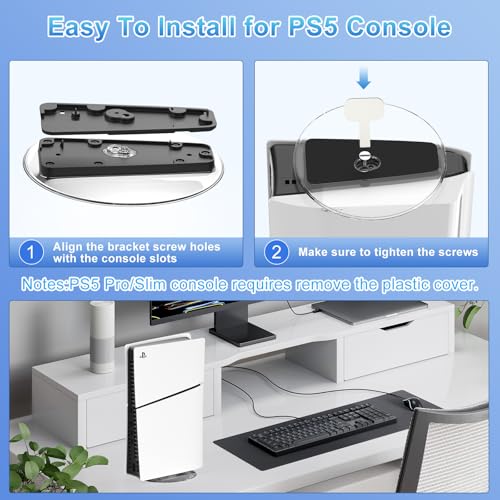 Image of Vertical Stand for PS5 Pro,Stable Stand for PS5 /PS5 Pro /PS5 Slim Console Disc & Digital,Nice Look PlayStation 5 Non-Slip Base Accessories, Tool-Free Installation with a Sturdy Screw