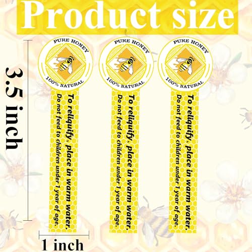 Wootile WOOTILE2024011501 Tamper Proof Pure Honey Stickers 1 X 3.5 Inches Tamper Evident Seals Labels Honey Label Stickers For Honey Jars Bottle Lid Labels 500Pcs Tamper Proof Honey Labels Pure Honey Labels thumb #5