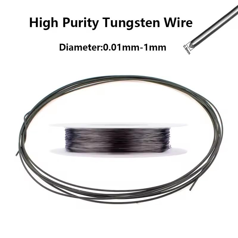 1pcs Tungsten Wires 99% Pure Tungsten Wire 0.01mm 0.02mm 0.03mm 0.04mm 0.05mm 0.06mm 0.08mm 0.1mm 0.2mm 0.3mm 0.4mm - 0.8mm (0.5mmx2m)