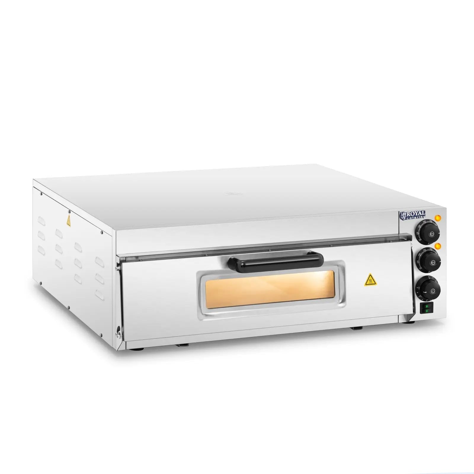 Horno de pizza profesional 1 dormitorio diámetro 60 cm puerta acristalada acero inoxidable vidrio plateado 14_0009066