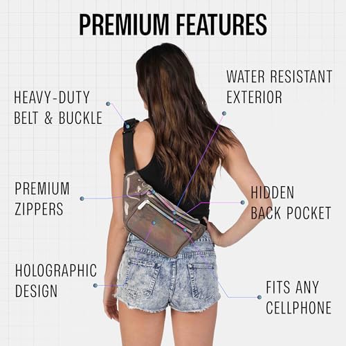 Image of Sojourner Rave Holographic Fanny Pack - Packs for Festival Women, Men | Cute Fashion Waist Bag Belt Bags (Copper Glitter)