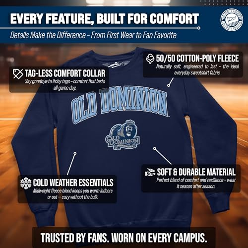 Image of NCAA College Sweatshirt Fleece Crewneck Pullover for Men and Women | Officially licensed NCAA college gameday crewneck pullover - 9 oz fleece lined sweatshirt with arch and logo design