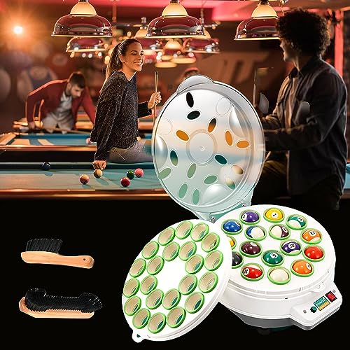 Billiards Table Cloth Iron Billiard Pool Balls Cleaner Ball Washing Clean Machine, Billiard Ball Cleaner Machine Pool 16/22 Balls Clean Automatic Washer Clean-2 Cleaning Brushes+1