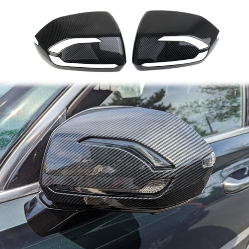 Korlot Carbon Fiber Side Door Mirror Cover Molding Trim for 2020-2025 Hyundai Palisade