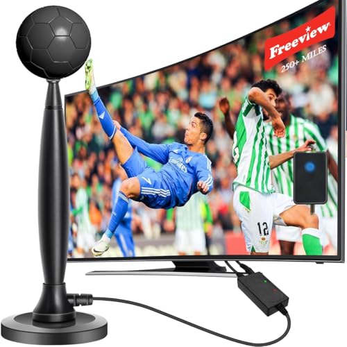 Antenne TV intérieure numérique Rewave avec amplificateur de signal puissant pour radio DAB 4K